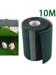 10m Artificial Grass Seam Tape, No Glue Garden Lawn Green Strip, Synthetic Turf Carpet Fixing Connection Tape, White And Transparent Randomly Shipped - Green - View 1