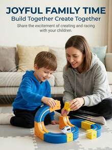 Magnetic Track Car Kids Educational Magnetic Building Blocks Assembly Track Toy Anti-Gravity Transformable High-Speed Electric Train Brain Development Improve Hand-Eye Coordination And Logical Thinking Ability Suitable For Boys And Girls 3 Years Old And Above Parent-Child Interactive Game Halloween Christmas Birthday Holiday Gift - Multicolor - View 5