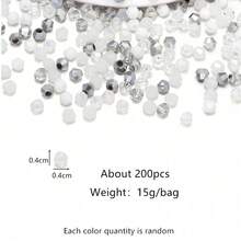 White Glass Crystal Spiked Beads 1 Pack, Random Color Shades (Random Quantity Per Color), Approx. 200pcs/Bag - White - View 3