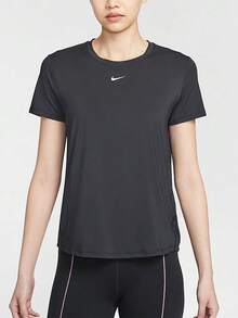 Nike Dri-Fit One Classic 吸濕排汗黑色速乾透氣短袖 常規T卹 女款 - 黑色 - 查看 1