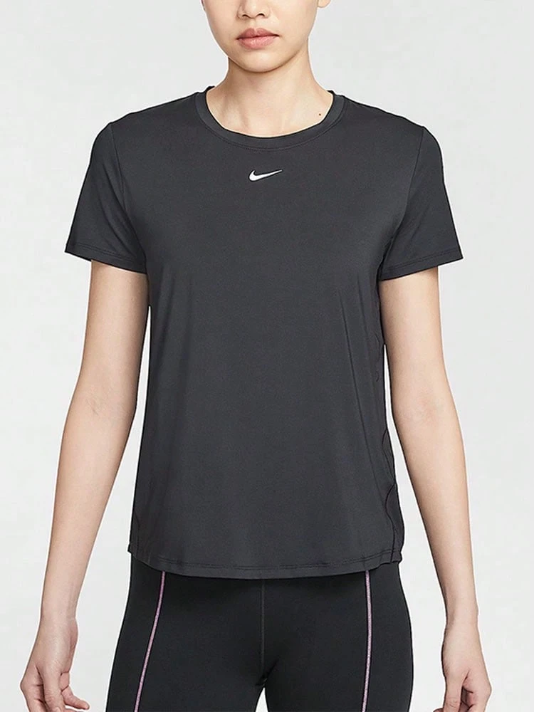 Nike Dri-Fit One Classic 吸濕排汗黑色速乾透氣短袖 常規T卹 女款 - 黑色 - 查看 1