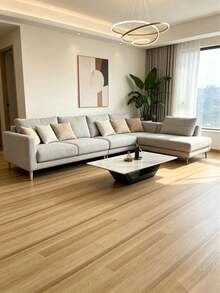 1 Roll Brown Floor Decorative Self-Adhesive Wall Sticker, Thickened, Easy To Clean, Removable, Suitable For Bedroom, Living Room, Kitchen And Balcony Renovation Sticker, Size: 30CM*100/300/500/1000CM - Brown - View 6