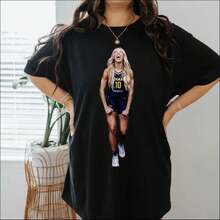 Lexie Hull Graphic Tee: Basketball Fan Shirt, Heavy Cotton - 黑色 - 查看 4