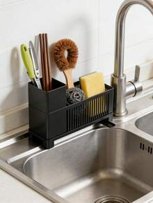 3/1pc Kitchen Drain Rack + 2pcs Metal Dish Cloth Rack/Set, Kitchen Sink Storage Organizer Rack With Drip Tray, Kitchen Storage Organizer, Kitchen Accessories, Home Essentials, Space-Saving, Can Hold Soap, Sponge, Towel, Brush And Other Kitchen Accessories Stainless Steel No-Drill Towel Rack - Multicolor - View 5