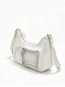 2025 New Japanese Style Bow Decor Crossbody Bag, Transparent, Anime-Inspired, Commute & Everyday Use - White - View 4