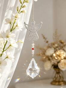 1 Peça Ornamento Pendurado Captador de Sol Anjo Oco & Abelhinha, Pingente de Janela com Contas Coloridas em Formato de Gota d'Água, Estilo Luxuoso, Decoração para Janela do Quarto, Parapeito, Jardim e Varanda, Presente de Atmosfera de Bênção para Carro, Decoração de Jardim Externo, Ferramenta de Jardinagem, Decoração Doméstica, Armadilha de Cristal - Abelha Anjo - Visão 8