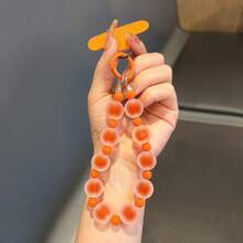 1pc Matte Beaded Phone Chain Charm, Unique Premium Frosted Texture Bracelet, Niche Wrist Chain, Summer Fresh Candy Color Hanging Chain, Travel Anti-Loss Charm, Camera/ Pendant, Bag/Case Strap With Clip - Multicolor - View 8