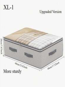1/2pcs Large Capacity Striped Underbed Storage Bags, Large Opening Design Transparent Flip Cover Clothing Storage Bags, Blanket Bedding And Clothing Storage Boxes, College Dorm Essentials, More Underbed Storage Space, Storage Room Organization And Storage - Multicolor - View 5