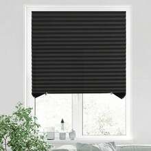 No-Drill Pleated Blackout Window Curtain, Solid Color Retractable Foldable Self-Adhesive Window Film, Adjustable Size, Lightweight Material, Heat Insulation & UV Protection, Suitable For Bedroom, Living Room, Bathroom, Office, Easy Installation Home Privacy Shade - A - View 3