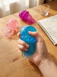 Maltose Jellyfish Squeeze Toy, Soft Transparent Stress Ball, Slow Rebound Pressure Relief Ball, Soothing Sensory Finger Toy, Realistic Animal Stress Relief Toy, Ocean Creature Prank Toy, Gift Bag Filler, Desk Decor, Birthday Gift, Party Favor - Maltose Jellyfish - View 4