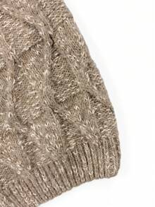 Sweater Wanita Lengan Panjang Leher Bulat Kasual Longgar Serbaguna - Khaki - View 8