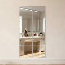 4 piezas, 8 piezas, 12 piezas, espejo acrílico cuadrado de 20 cm, espejo autoadhesivo sin taladro de Body completo, espejo decorativo de pared combinable DIY - Pegatina de espejo plateado - Ver 4