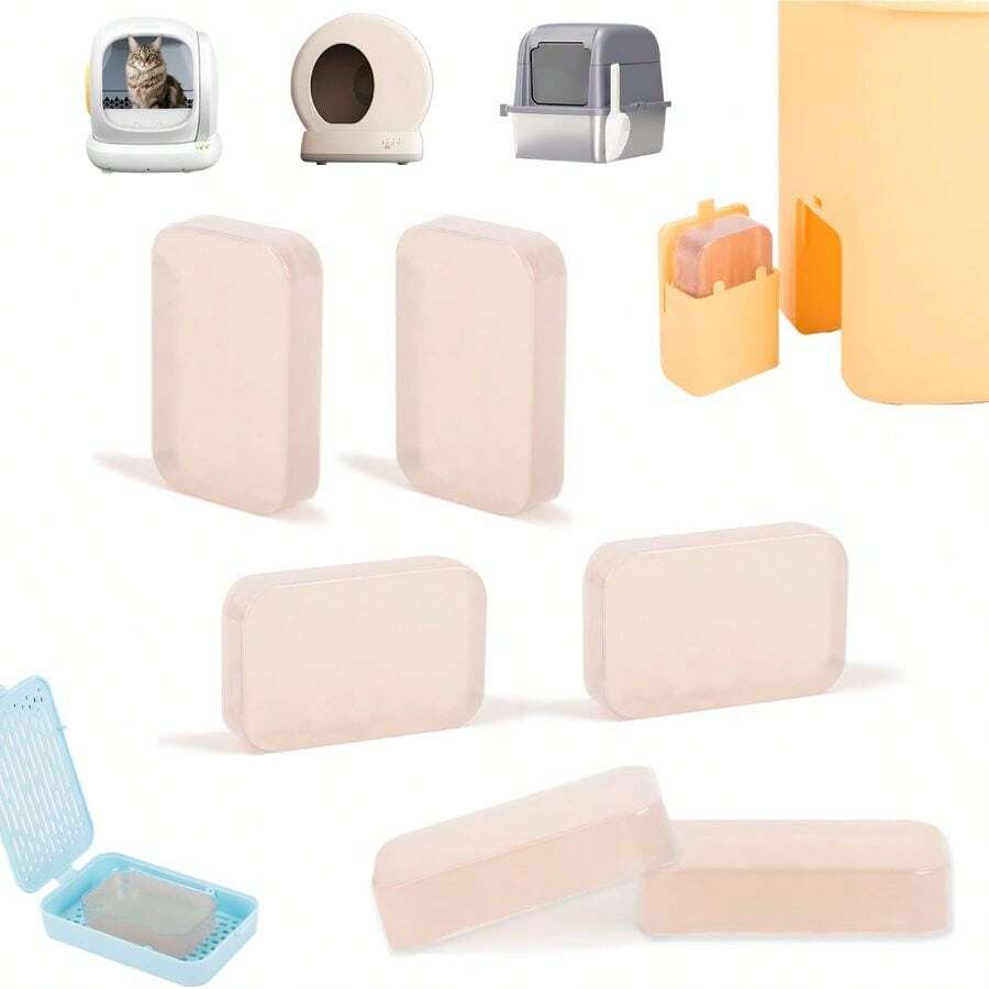Pet Odor Eliminator Self Cleaning Litter Box, Toilet Odor Control Deodorant Gel, Suitable MW-SC01/MW-SC02/MW-SC03/ MW-SC09 Litter Box (6PCS) - View 1