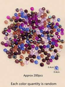 1 Paquete de Cuentas de Cristal Púrpura, Tonos Aleatorios (Cantidad Aleatoria por Color), 200 piezas/Bolsa - Morado - Ver 5