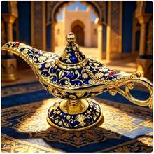 1pc Acrylic Printed Vintage Magic Lamp Genie Collector's Edition, Suitable For Home/Wedding Table Decor, Rare Classic Arabic Style Collectible, Exquisite Gift, Perfect For Party/Birthday/Christmas - 1PC - View 5