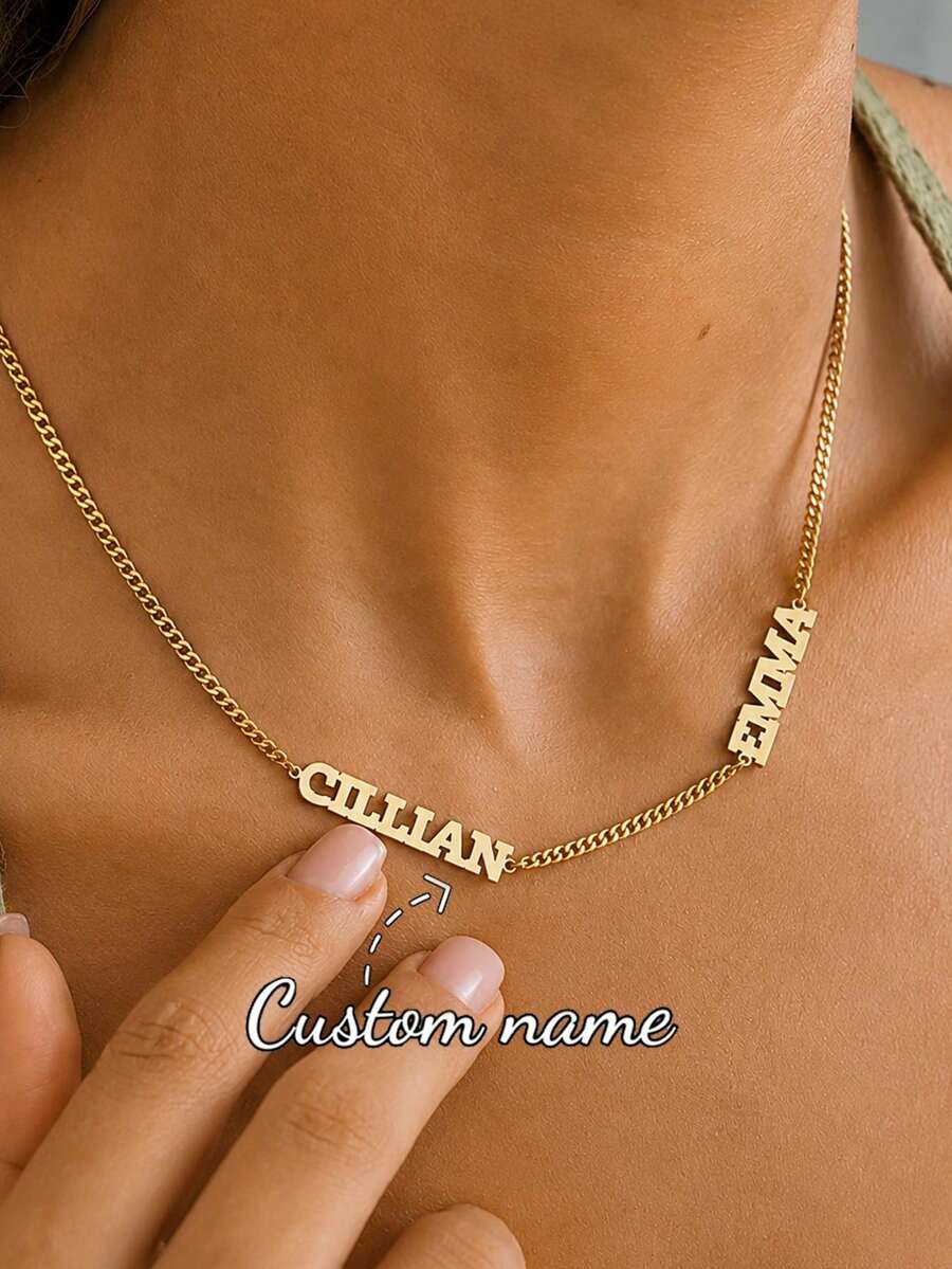 Collar personalizado con nombre, exquisito collar personalizado con múltiples nombres, collar de cadena cubana de acero inoxidable personalizado, regalo perfecto, regalo del Día de la Madre