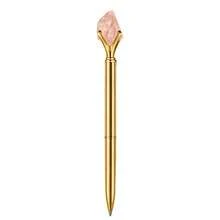 Personalized Natural Crystal Stone Metal Pen, Custom Logo Pen, Colleague Gift, Employee Appreciation Gift, Corporate Gift, Office Team Gift - Round - View 11