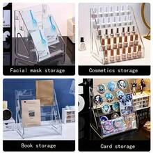 1pc 3/5 Tier Acrylic Display Stand With Transparent Shelves, Large Capacity Storage Rack For Anime Figures, Cards, Badges, Collectibles, Stable Design, Suitable For Desktop Or Exhibition Use, Transparent Acrylic Retail Display Rack - 1PC - View 4