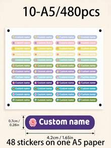 Customized Floral Name Stickers, Personalized Pen Labels, Cute Flower Decals, Customized Name Labels, Customizable Birthday, Christmas Gifts, Customized Stickers, Personalized Stickers, Teacher's Day, Gifts For Family And Friends, Lovers, Mothers - Style a - View 8
