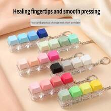 4-Key Mechanical Keyboard Keycap With Colorful & Vibrant Macaron Colors & Stress Relief Toy Keychain Pendant & Effective Stress Relief Keyboard, Soft & Crispy Keys For Office Fidgeting & Teenager Stress Relief Toy Gift - Multicolor - View 6