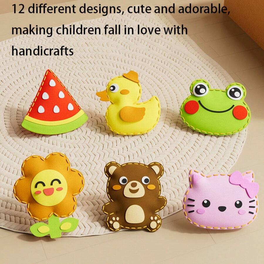 Holiday Gift.EVA Sewing Kit Handmade Creative Pendant.Handmade Doll Material Kit.DIY Doll Ornament.Cute Hand-Sewn Anime Plush - Multicolor - View 1