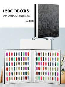 120 Colors Stone Texture Professional Nail Art Display Book, DIY Nail Art Display Rack, Gel Nail Polish Color Card, Dedicated Display Board, Artificial Nail Tools And Digital Stickers, Premium Quality - Multicolor - View 8