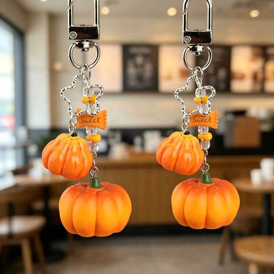 Realistic Vegetable Pumpkin Keychain, Sweet Girl Style Backpack Charm, Korean-Japanese Versatile Bag Accessory, Party Decoration - Multicolor - View 1