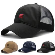 1pc Men's Trucker Cap, Solid Color Baseball Hat, Streetwear Fashion Mesh Cap, Outdoor Sun Protection Casual Hat For Spring, Autumn, Travel, Beach,Festival,Holiday - Multicolor - View 9