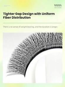 12 Rows 4D W-Shape Narrow Lash Extension Set C/D/L/M Curl 8-15mm Mixed Fluffy Pre-Made Cluster Lashes, Lash Artist Supplies, Hand-Woven Pre-Made Fan Lashes, Thickened Cashmere Lightweight Style - View 9