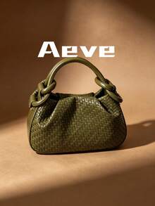 Women's Woven Texture Green Handbag, Exquisite Cute Crossbody Bag, Suitable For Shopping, Dating, Carrying Phone And Coin Purse, Casual Versatile Minimalist Style - Dark Green - View 7