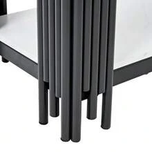 Modern Console Table With 2 Shelves, Hallway Table In White Marble Look, Slim Table For The Entryway, Decorative Table For Living Room, Hallway And Bedroom – H80/W123.5/D33.5 Cm - 黑色 - 查看 11