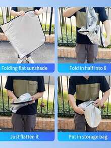 Premium Silver Car Sunshade - Front Windshield Heat Insulation & UV Protection, Retractable Design For Easy Storage - Fits All Car Models - Perfect For Summer And Hot Weather - Ideal Gift For Car Owners - A - View 8