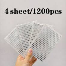 300/2400 piezas Pegatinas de strass de 5 mm, pegatinas de gemas, pegatinas de joyería autoadhesivas, pegatinas de strass brillantes para manualidades, decoración de maquillaje de ojos, adecuadas para ojos y uñas, múltiples estilos de pegatinas de strass acrílicas - A - Ver 17