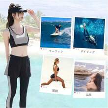 【2026新作】温泉着 レディース 長袖 5点セット 水着 フィットネス スイムウェア 日焼け防止 UVカット 速乾 スポーツ トレーニング ダイビング プール ヨガ 夏 冬 オールシーズン 体型カバー お腹隠し シェイプアップ - グレー - チェックする 4