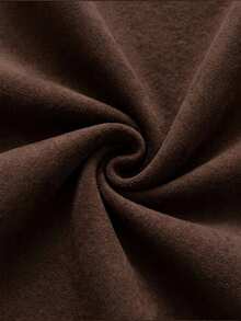Women's Autumn/Winter New Minimalist No-Print Casual Fashion Versatile Crew Neck Sweatshirt - Brown - View 5