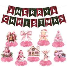 Christmas Theme Party Supplies Honeycomb Decorations Tabletop Decor Holiday Scene Arrangement - Multicolor - View 6