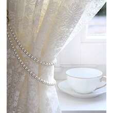 Set Of 2 Curtain Tie Backs, Elegant Pearl Tiebacks, Handmade Window Treatment, Classical Romantic Style Decor Accessories - Whitestyle2 - View 3