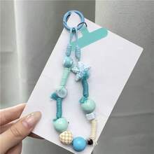 1PC Star Bead Phone Lanyard, Rainy Purple Square Phone Chain, Woven Phone Lanyard Short Style, Creative Camera Pendant, Women's CCD Hanging Chain, Premium Handmade Beaded Pendant, Anti-Drop Pendant, Versatile Chain Phone Lanyard, Free Clip (Photo Card Not Included) - Multicolor - View 12
