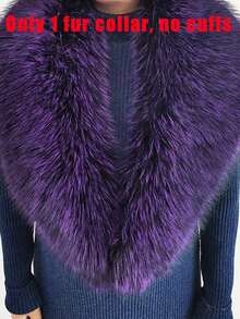 Faux Fur Collar Cuffs Set Winter Fluffy Shawl, 3 Options: Collar+Cuffs / Single Collar / Cuffs Only - Multicolor - View 43