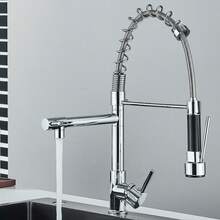 Pull Out Kitchen Mixer Tap Dual Spout Spray Single Lever Modern Monobloc - 46 X 20 X 12.5 cm - View 10