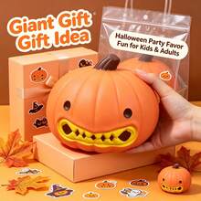 Pelota antiestrés gigante de calabaza de Halloween, juguete sensorial suave y apretable con forma de linterna de calabaza linda, recuerdo para fiesta de Halloween, relleno para bolsa de trucos o , juguete de apretar con la mano para aliviar la ansiedad - Multicolor - Ver 7