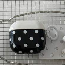 Korean Style Ins Polka Dot Earphone Case Compatible With Airpods 4th Generation Cute Earphone Cover Apple 2nd Generation 3rd Generation New Protective Case Pendant Airpodspro 3 Korean Style Earphone Case Pro 2 Girls Earphone Case Protective Cover Spring Summer Earphone Case With Hanging Ring Birthday Gift Holiday Gift - Black - View 4