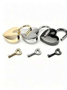 1/2pcs Premium Alloy Mini Heart Lock, Anti-Rust Anti-Theft Metal Padlock, Creative Beautiful Decorative Heart-Shaped Lock - High-Quality Alloy Material, Durable And Wear-Resistant, Electroplated Anti-Corrosion, Mini Easy To Carry, Suitable For Room Cabinet Door Lock Protection, Luggage Bag Anti-Theft, Diary Protection. Exquisite Anti-Rust Personalized Blue Lock, Compact Anti-Theft Auxiliary Door Lock, Beautiful Decoration For Cabinet Storage, Practical Lock Protection Cabinet Storage Accessory - Multiple Styles - View 2