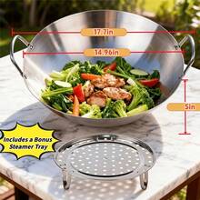 Heavy-Duty 201 Stainless Steel Stir-Fry Pan & Frying Pan, Professional Home Kitchen Cookware, Non-Stick Surface, Easy To Clean, Ideal For Stir-Frying And Boiling, Ergonomic Handle Design - View 12