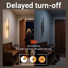 wamblz Battery Powered LED Wireless Dimmable Wall Light 50cm Gold Rechargeable Wall Lamp Suitable For Bedroom Staircase Hallway Living Room - Gold - View 9