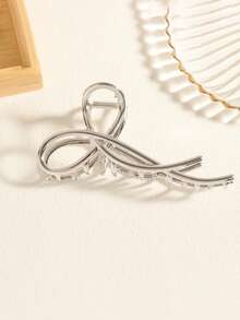 1Pc Twist Bow Hollow Metal Hair Claw Clip Set, Elegant Long Jaw Clamp For Daily Office Dating Party - Multicolor - View 5