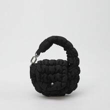 12色泡芙絎縫尼龍迷你手提包，3D填充氣泡格紋設計，按扣開合，金屬掛鉤，可搭配雲朵腋下包吊飾，女孩便攜式口紅耳機零錢收納包，零錢包，迷你包，吊飾包，豹紋，後背包吊飾，單肩包吊飾 - 彩色 - 查看 17
