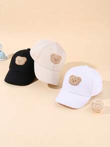 3pcs/Set Baby Spring/Autumn Cute Animal Head Print Baseball Caps, Suitable For Outdoor Sun Protection, Casual And Daily Party - Multicolor - View 7
