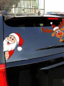 Merry Christmas Car Stickers Waterproof Santa Claus & Reindeer Window Decals Self-Adhesive PVC Christmas Decorations - Multicolor - View 7