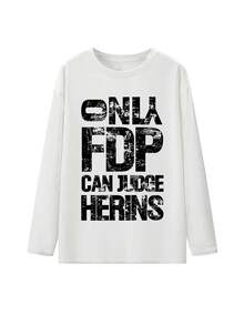 Y2K American Street Style Retro Loose Long Sleeve T-Shirt For Women, Layering Versatile Minimalist Casual Fashion Inner Layer Base White - White - View 5